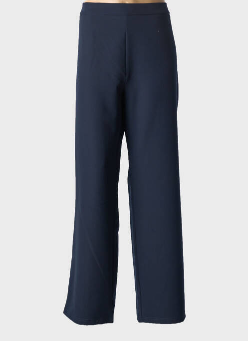 Pantalon droit tissage popeline taille haute bleu WEINBERG femme