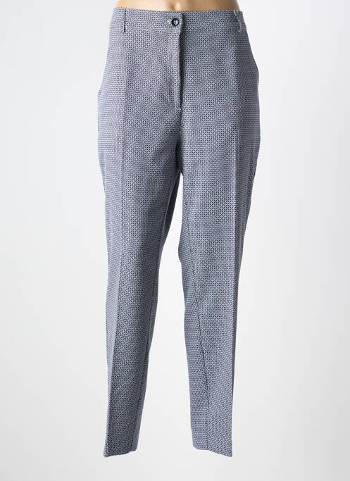 Pantalon chino fermeture zippée sous rabat boutonné taille normale bleu WEINBERG femme