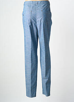 Pantalon droit fermeture zippée sous rabat boutonné bleu PAUPORTÉ femme