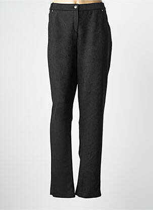 Pantalon droit fermeture zippée sous rabat boutonné noir WEINBERG femme