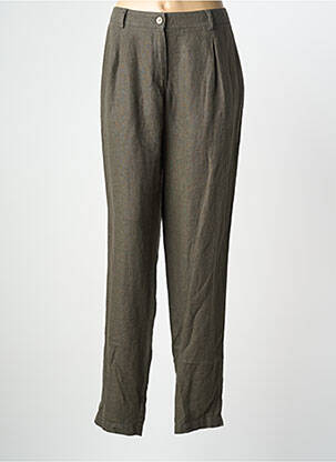 Pantalon droit fermeture zippée sous rabat boutonné vert TERRE DE FÉES femme
