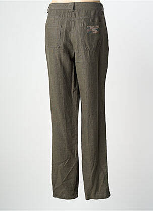 Pantalon droit fermeture zippée sous rabat boutonné vert TERRE DE FÉES femme