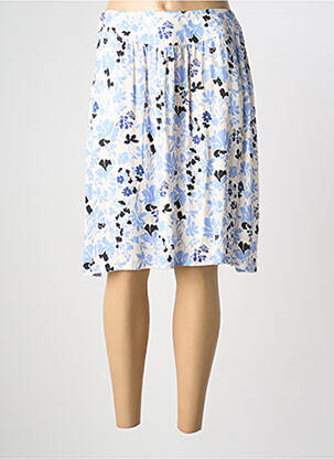Jupe mi-longue taille à pinces bleu TERRE DE FÉES femme
