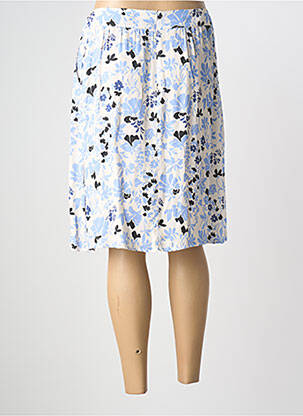 Jupe mi-longue taille à pinces bleu TERRE DE FÉES femme