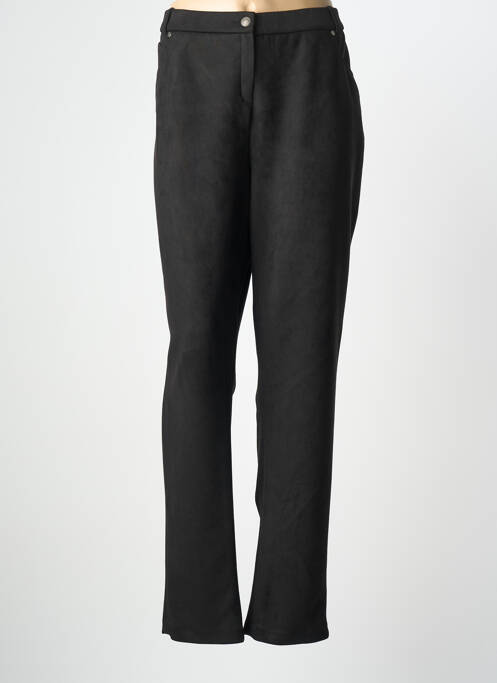 Pantalon droit fermeture zippée sous rabat boutonné noir WEINBERG femme
