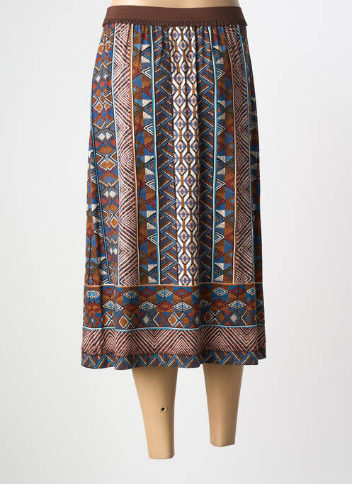 Jupe mi-longue taille élastique marron PAUPORTÉ femme