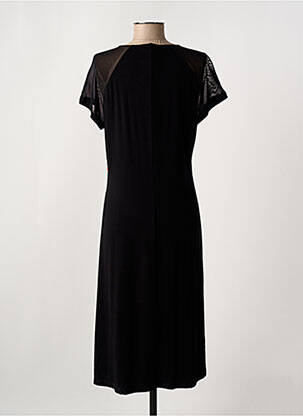 Robe mi-longue imprimé fantaisie manches courtes noir PAUPORTÉ femme