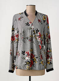 Blouse imprimé fleurs manches longues noir TERRE DE FÉES femme