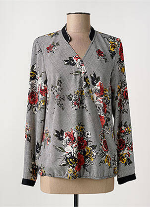 Blouse imprimé fleurs manches longues noir TERRE DE FÉES femme