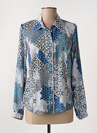 Chemisier imprimé fleurs manches longues bleu PAUPORTÉ femme