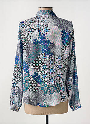 Chemisier imprimé fleurs manches longues bleu PAUPORTÉ femme