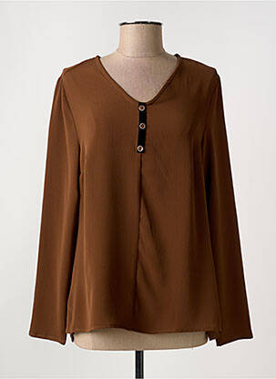 Blouse manches longues manches longues marron WEINBERG femme