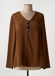 Blouse manches longues manches longues marron WEINBERG femme