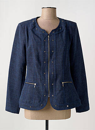 Veste casual epaulette bleu WEINBERG femme