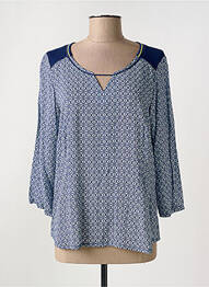 Blouse imprimé fantaisie manches 3/4 bleu TERRE DE FÉES femme