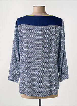 Blouse tissage popeline manches 3/4 bleu TERRE DE FÉES femme