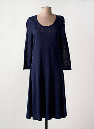 Robe mi-longue manches longues manches longues bleu PAUPORTÉ femme