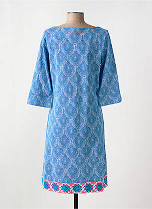 Robe mi-longue manches 3/4 manches 3/4 bleu HATLEY femme