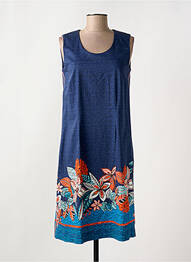 Robe mi-longue imprimé fleurs sans manche bleu WEINBERG femme