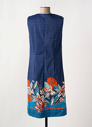 Robe mi-longue imprimé fleurs sans manche bleu WEINBERG femme