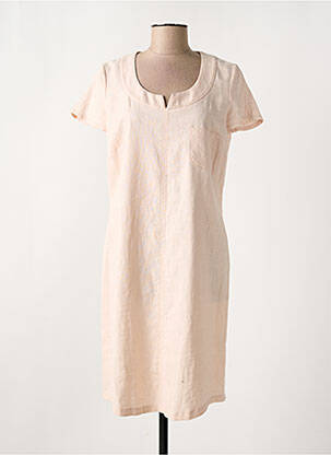 Robe mi-longue manches courtes manches courtes rose PAUPORTÉ femme