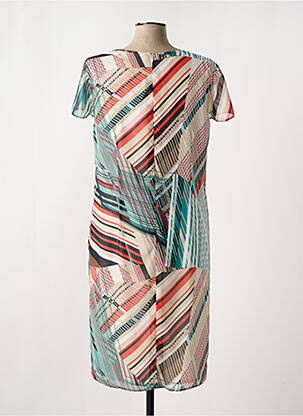 Robe mi-longue imprimé fantaisie manches courtes vert WEINBERG femme