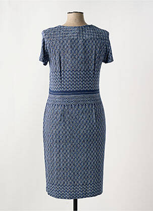 Robe mi-longue manches courtes manches courtes bleu PAUPORTÉ femme