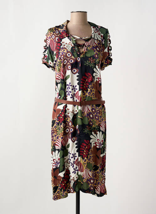 Robe mi-longue marron TERRE DE FÉES pour femme