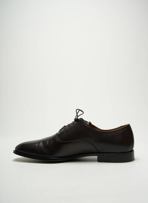Derbies tissage satiné talon bas marron HUGO BOSS homme