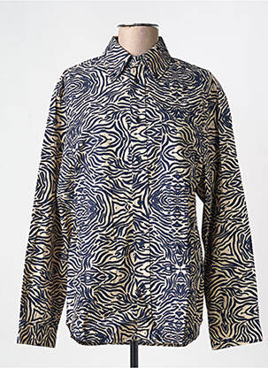 Chemisier coupe droite manches longues bleu LAURENCE BRAS femme