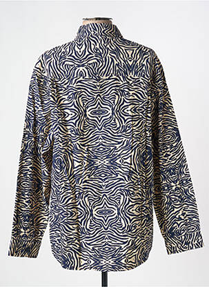 Chemisier coupe droite manches longues bleu LAURENCE BRAS femme