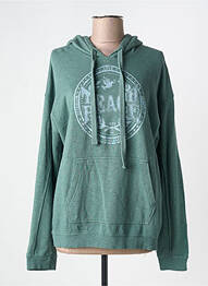 Sweat-shirt à capuche stretch manches longues vert HARTFORD femme