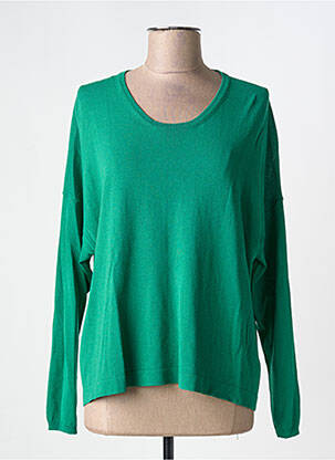 Pull col rond manches longues vert FLOOR femme