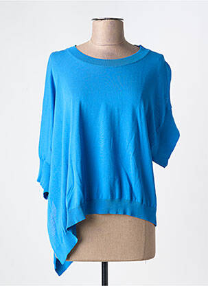 Pull stretch manches 3/4 bleu FLOOR femme