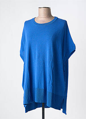 Pull tunique manches 3/4 manches 3/4 bleu FLOOR femme