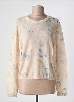 Pull tissage chiné manches longues beige BELLEROSE femme