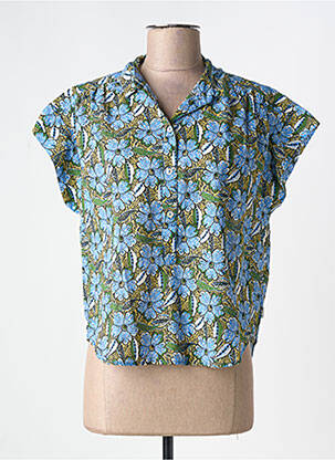 Chemisier manches courtes manches courtes bleu BELLEROSE femme