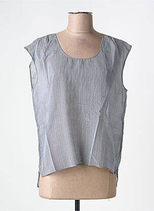 Blouse légère et transparente manches courtes gris BELLEROSE femme