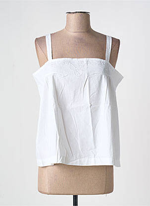 Top col carré fines bretelles beige SOEUR femme