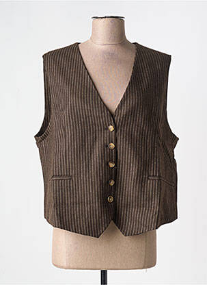 Gilet sans manche coupe droite marron HOD femme