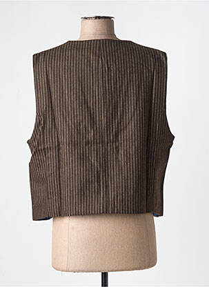 Gilet sans manche coupe droite marron HOD femme