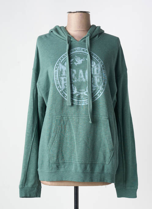Sweat-shirt à capuche poches manches longues vert HARTFORD femme