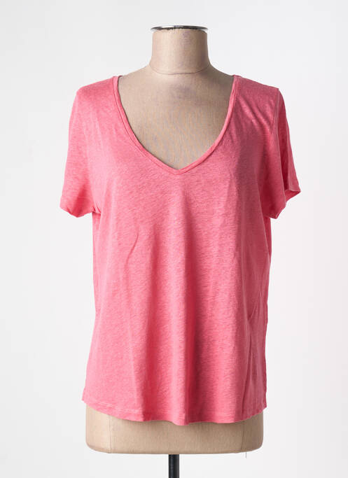T-shirt coupe droite manches courtes rose HOD femme