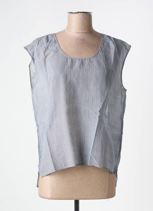 Blouse légère et transparente manches courtes gris BELLEROSE femme