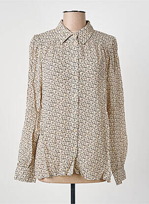 Chemisier tissage crêpe manches longues beige SECOND FEMALE femme