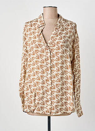 Chemisier imprimé fleurs manches longues marron DIEGA femme