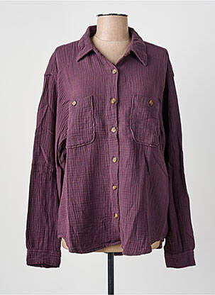 Chemisier tissage crêpe manches longues violet HOD femme