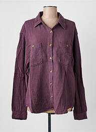 Chemisier tissage crêpe manches longues violet HOD femme