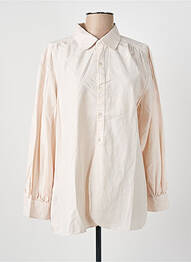 Chemisier coupe droite manches longues beige BELLEROSE femme
