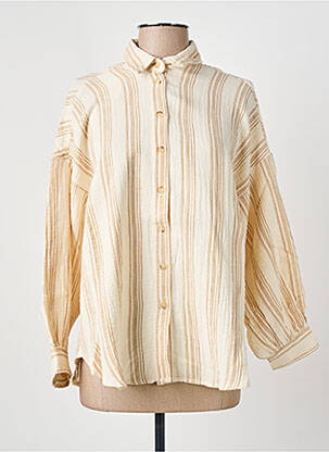 Chemisier tissage crêpe manches longues beige HOD femme